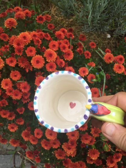 inside bottom of mug shows a little painted heart